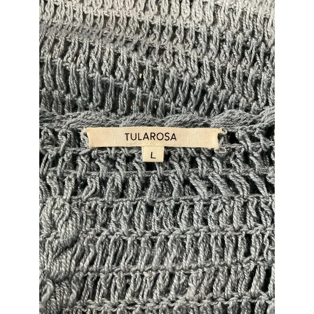 Tularosa Crochet Blue Sage Willow Pullover Sweater Size L